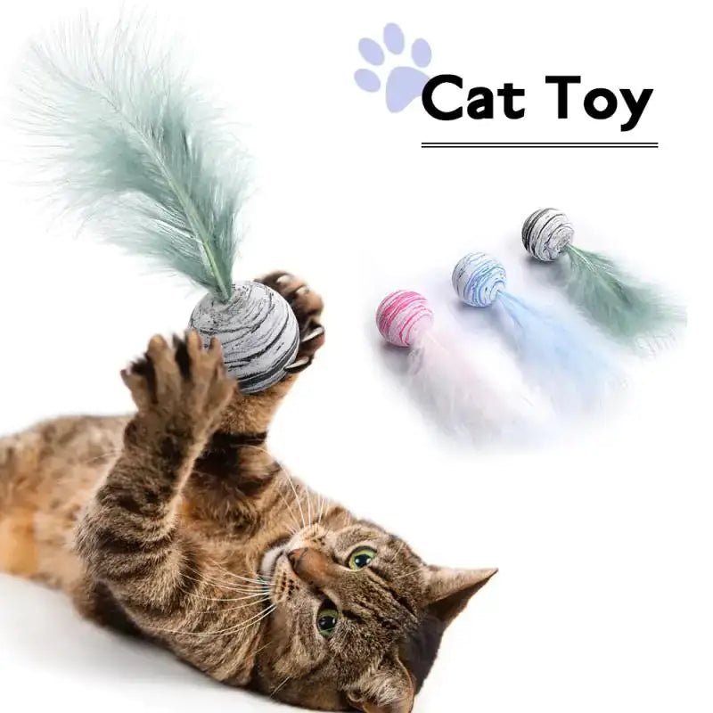 Cat Toy Feather Ball - Kathu Kat